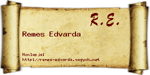 Remes Edvarda névjegykártya